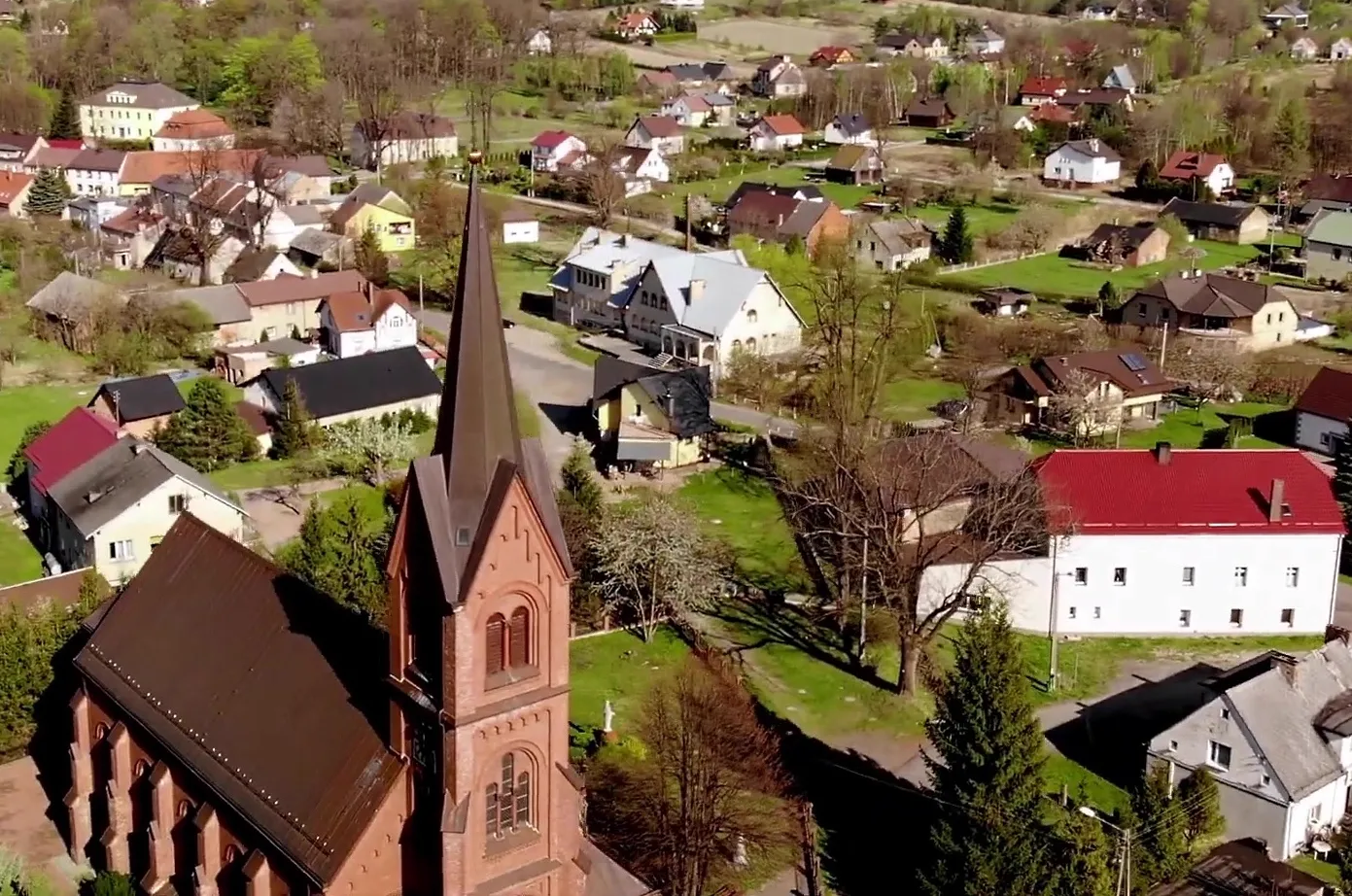 Panoramic view of Jarnołtówek village near Prudnik, Opolskie region, Poland — the setting of the January 19, 2009 sighting.